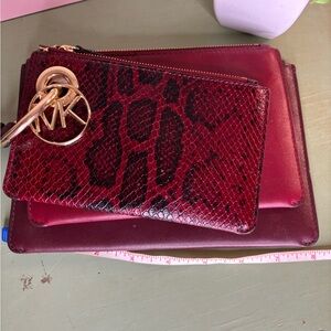 Michael Kors two tone red Snakeskin Wallet